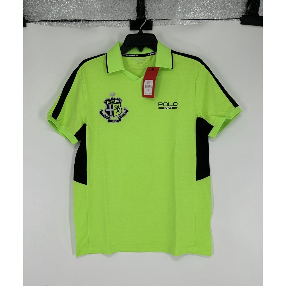 Polo Sport Ralph Lauren Pique Polo Shirt Neon Graphic Performance Short Sleeve S